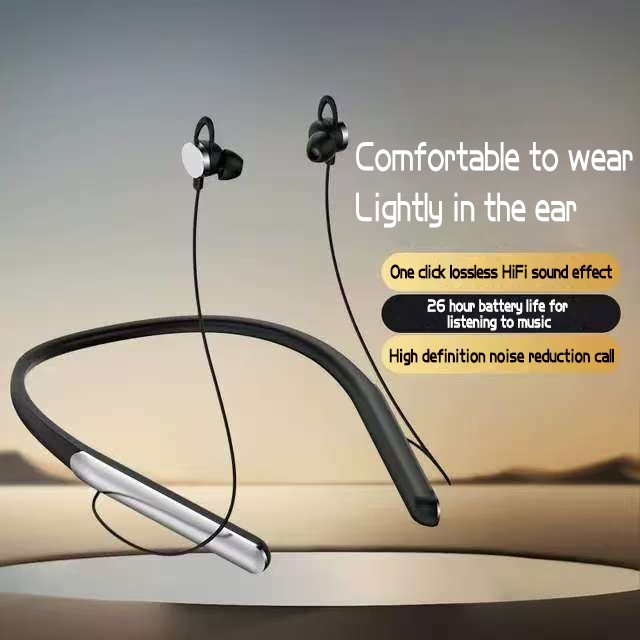 Kugou Neckband Bluetooth Headphones, High-End Cross-Border Loda Neckband Sports Noise-Canceling Earphones, Ultra-Long Battery Life, True Stereo Sound