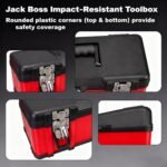 Jack Boss Steel Tool Box 15.5 Inch Small Portable Tool Organizer Box with Built-in Short Non-slip Handle Car Box with Removable tray - Image 6